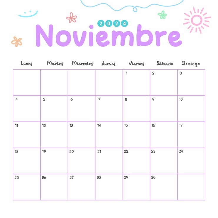 Vector calendario de escritorio lindo de noviembre