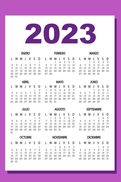 Vector calendario español 2023