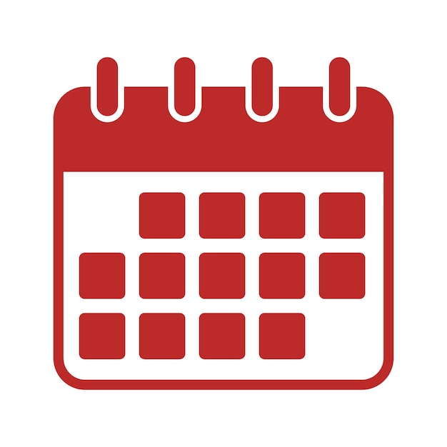 Calendario estilo glifo rojo