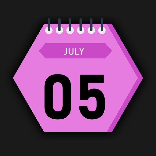 Calendario de estilo hexagonal mes de julio de 2025