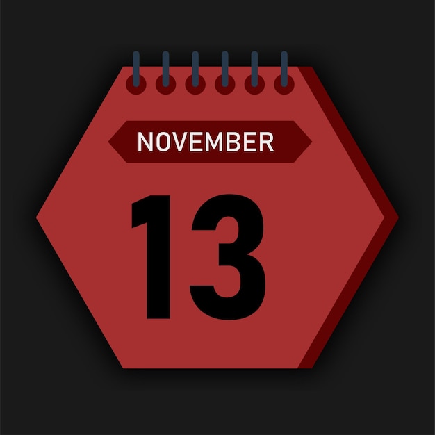 Calendario de estilo hexagonal Mes noviembre de 2025