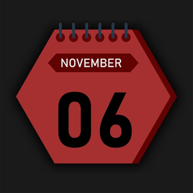 Calendario de estilo hexagonal Mes noviembre de 2025