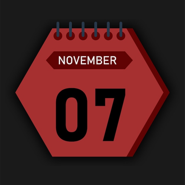 Calendario de estilo hexagonal Mes noviembre de 2025