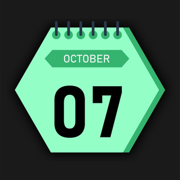 Calendario de estilo hexagonal mes de octubre de 2025