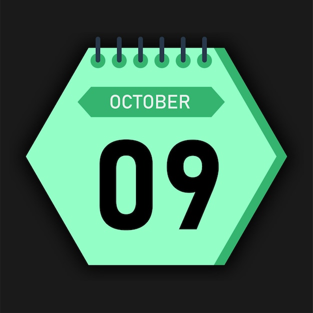 Calendario de estilo hexagonal mes de octubre de 2025