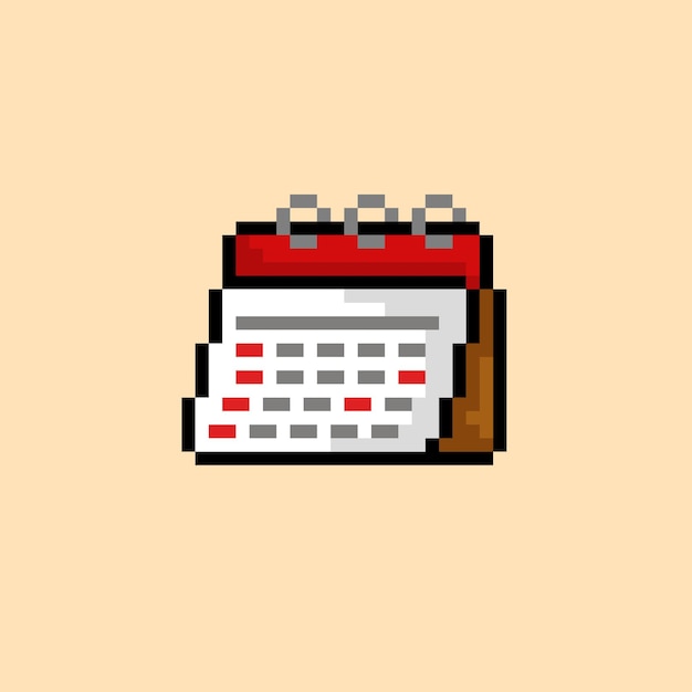 calendario con estilo pixel art