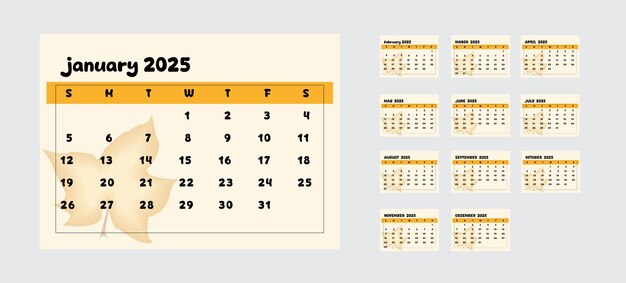 un calendario con la fecha de 2025