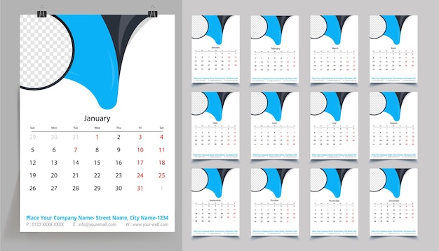un calendario con la fecha de enero y febrero