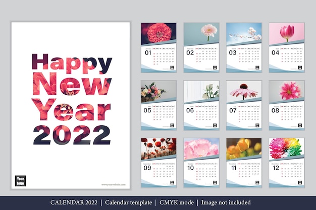 Calendario feliz año nuevo 2022
