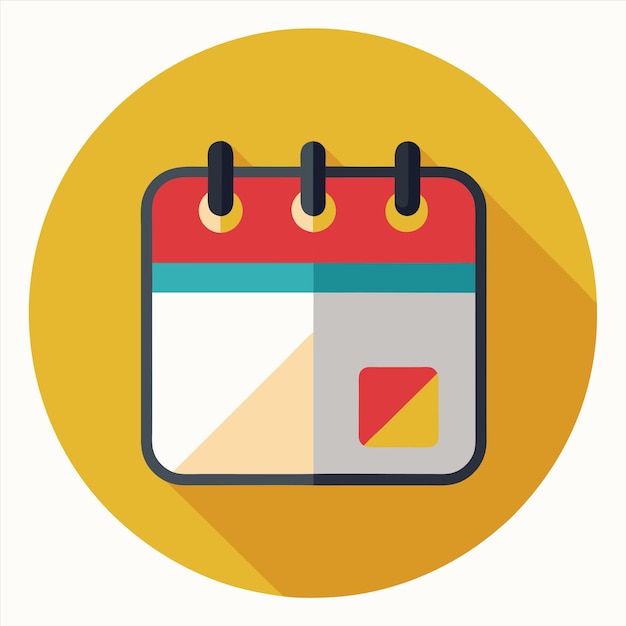 un calendario con fondo amarillo con un cuadrado rojo y un fondo amarillo