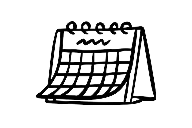 calendario garabateado horario dibujado a mano dibujo de estilo icono de fecha recordatorio de concepto dibujado de mano vector