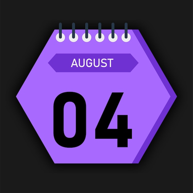 Calendario hexagonal del mes de agosto de 2025