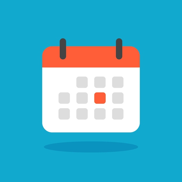 Calendario icono de color simple Símbolo de programación Ilustración vectorial aislada