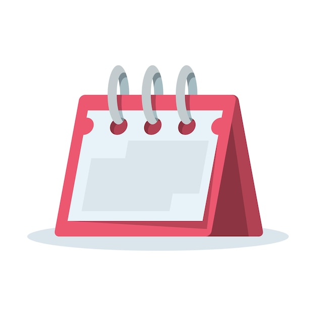 Calendario icono plano. estilo de diseño de dibujos animados. ilustración vectorial Aislado sobre fondo blanco. Plantilla para la planificación. Elemento para web e impresión. Cartel de la nota.