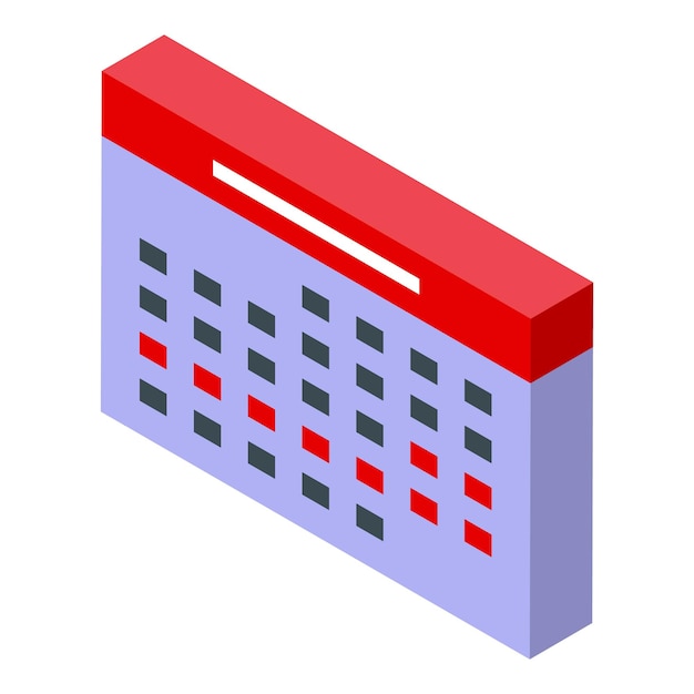 Calendario isométrico que muestra fechas importantes