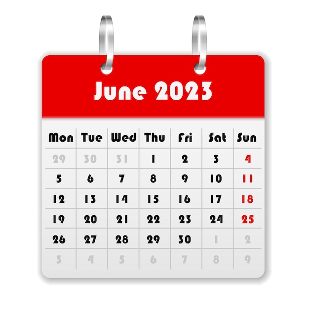 Calendario Junio 2023