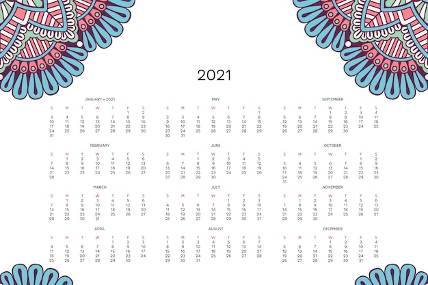 Calendario con mandalas.