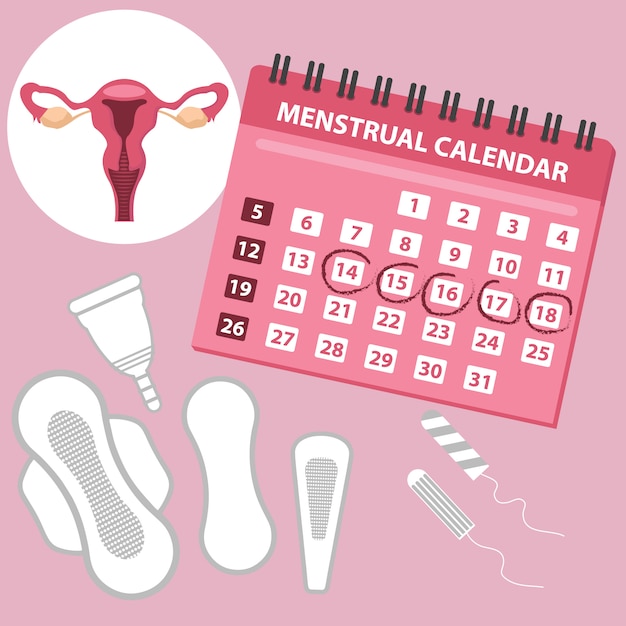 Vector calendario menstruacion