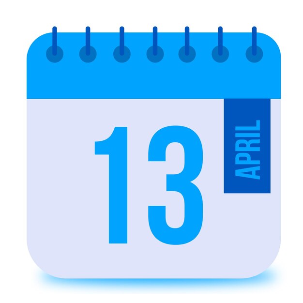 Vector calendario del mes de abril recordatorio del planificador diario