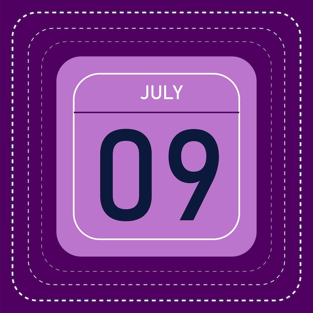 Calendario del mes de julio