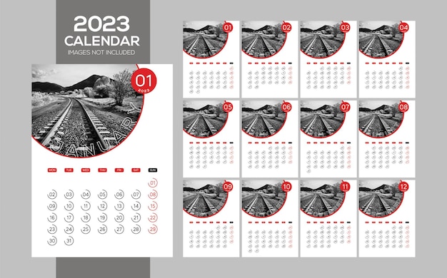 Vector calendario de mesa 2023