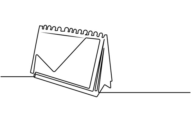 calendario de mesa de arte de una sola línea ilustraciones de dibujo continuo y diseño de vectores calendario de mesa