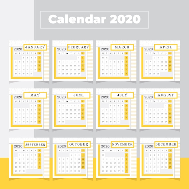 Calendario mínimo 2020