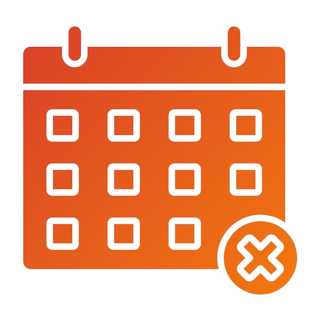 Vector un calendario naranja con una x en él