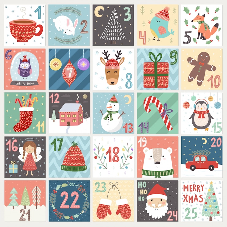 Vector calendario de navidad