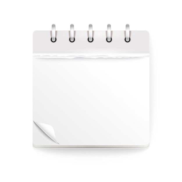 Vector calendario de papel aislado en blanco
