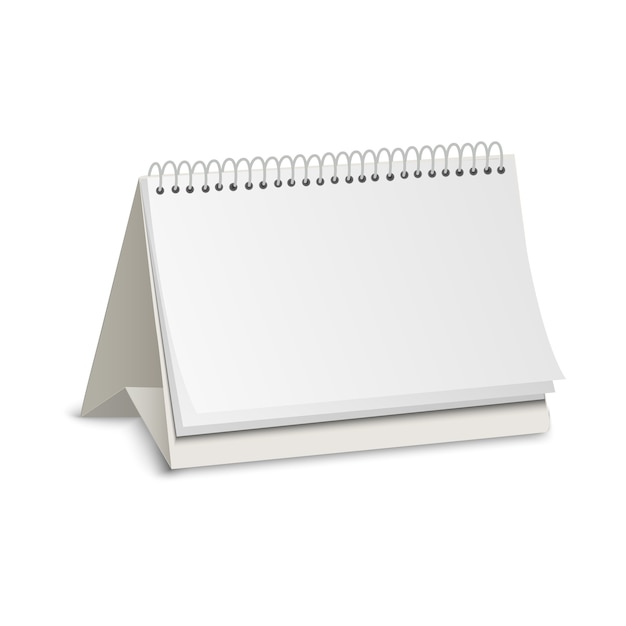 Calendario de papel en blanco