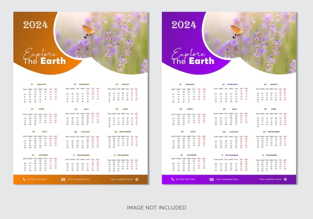 calendario de pared en un estilo minimalista para el año 2024