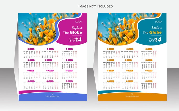 calendario de pared en un estilo minimalista para el año 2024