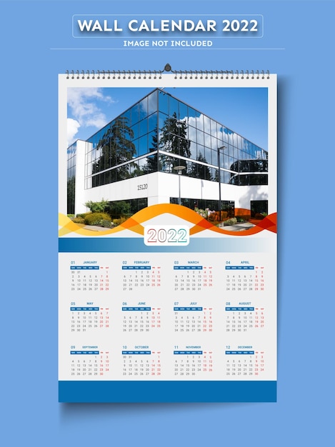 Calendario de pared de una página 2022