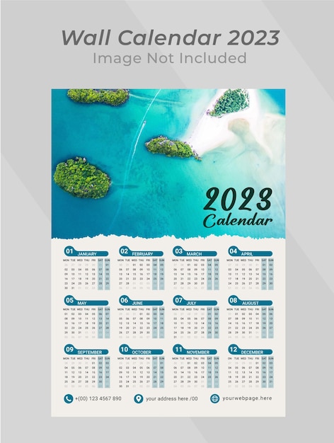 Calendario de pared de una página 2023