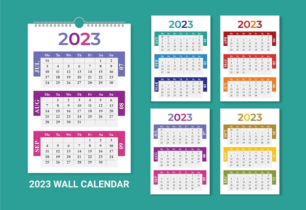 Calendario de pared de una página 2023