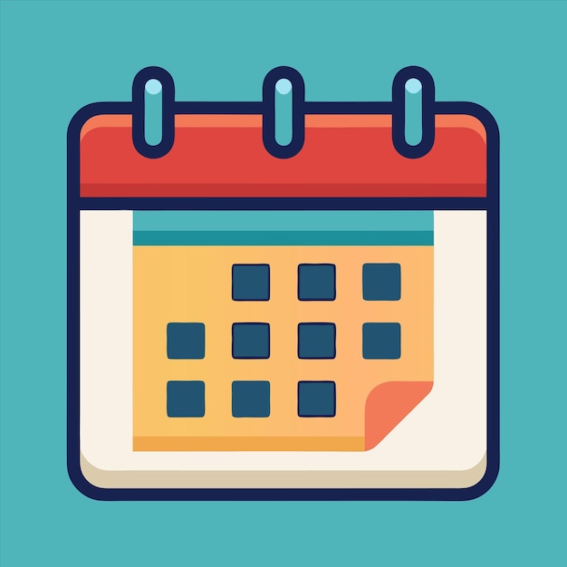 un calendario con una parte superior roja y un borde azul