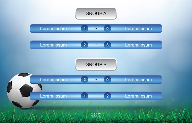 Calendario de partidos para el deporte del fútbol.