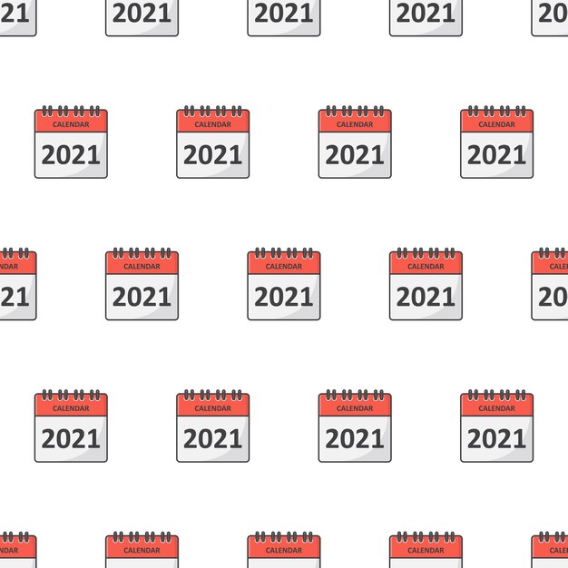 Calendario de patrones sin fisuras. Ilustración del tema del calendario 2021