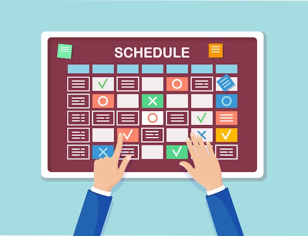 Calendario de planificación en el tablero de tareas