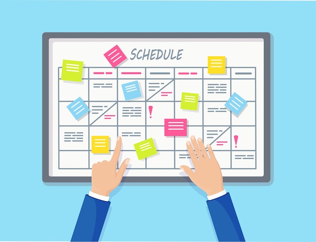 Calendario de planificación en el tablero de tareas