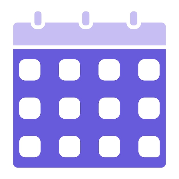 un calendario púrpura y blanco con un fondo púrpura con un cuadrado púrpura en él