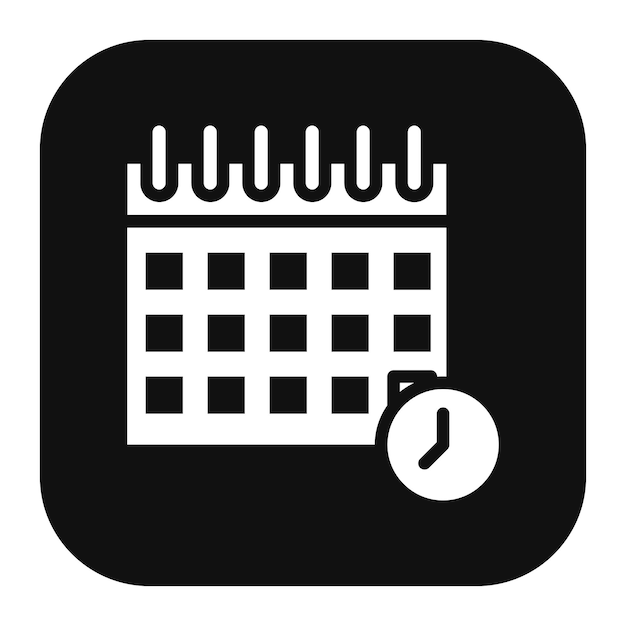 un calendario con un reloj en él que dice que la hora es 12 00