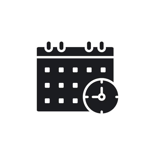 Calendario reloj icono conjunto cita fecha recordatorio calendario símbolo vector evento horario signo agenda plazo concepto plan de negocios organizador icono de programación símbolo hora de reunión