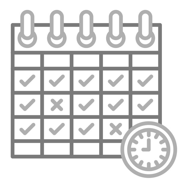 un calendario con un reloj que muestra que la hora es 10 00