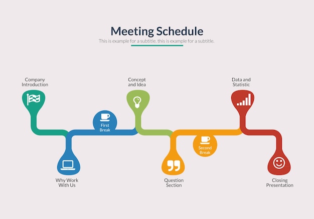 Calendario de la reunión Infografía de la línea de tiempo