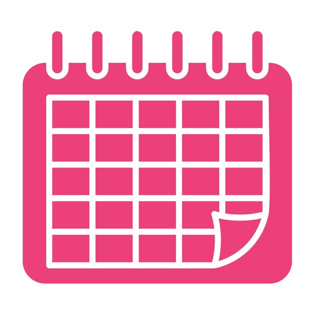 un calendario rosa con un pulgar hacia arriba