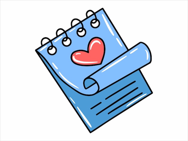 Calendario de San Valentín con ilustración de icono de corazón