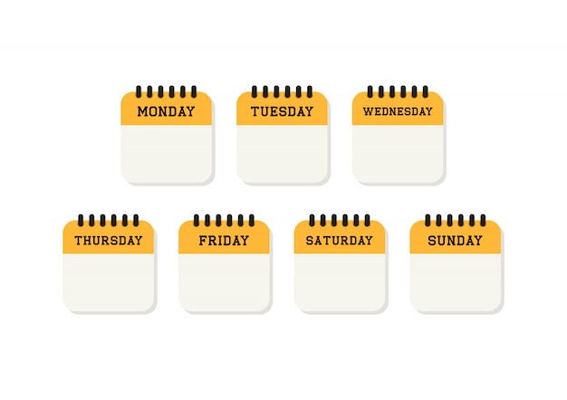 Calendario de semana icono plana