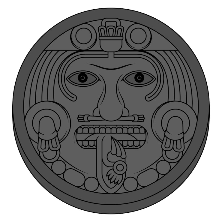 Vector el calendario solar de la antigua civilización azteca